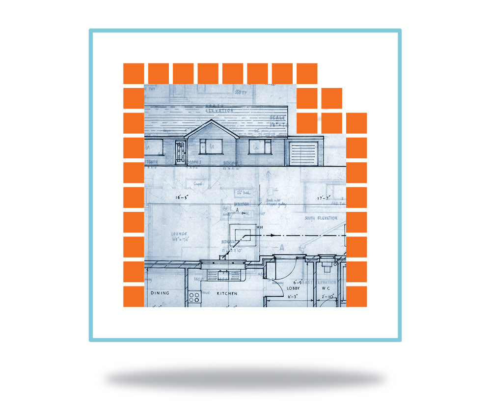 Insights Sales Strategy Icon of a house blueprint