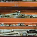 Old toolbox with tools